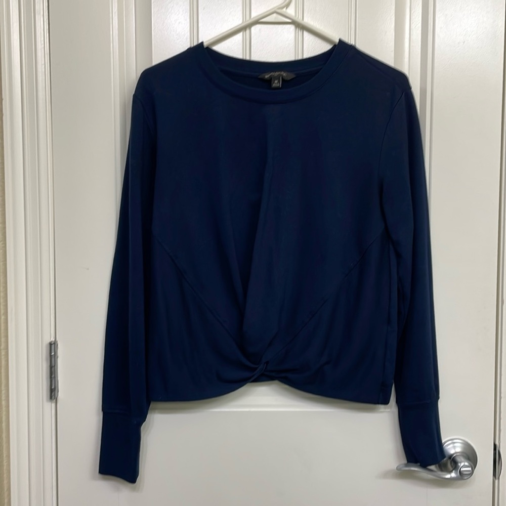 Banana Republic Navy Blue Twist Front Top